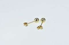 14K Yellow Gold 4mm Vintage Round Classic Stud Earrings