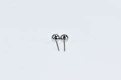 14K White Gold 4.0mm Round Ball Classic Vintage Stud Earrings