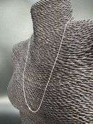 10k White Gold Solid Singapore Bar Chain Rope Twisted Curb Link 1.4mm Necklace 18"