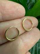 10k Yellow Gold Endless 12mm Hoop Earrings