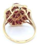 10kt Yellow gold Ruby cluster flower ring