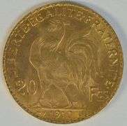 Blazing Gem BU 1910 France 20 Francs Gold 'Rooster' coin
