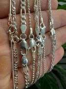 Italian 925 Sterling Silver 8 Piece Layered Chain Set 30",28",24",20",20",18",18",16"