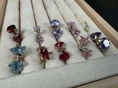 Sterling Silver CZ Earrings Lot of 10 Pairs Various Sizes and Styles
