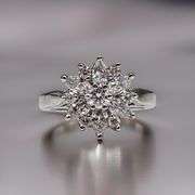 Dazzling 14 Kt White Gold Plated Lab Simulated Diamond Ring