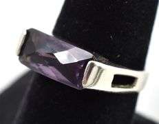 Amethyst Gemstone Signet Ring in Sterling Silver