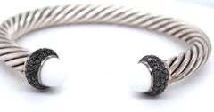 David Yurman Candy cuff white Agate and black diamonds