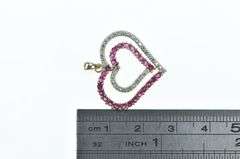 14K Yellow Gold Heart Diamond Ruby Love Symbol Pendant