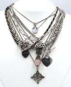 Group lot of vintage 925 sterling silver necklaces