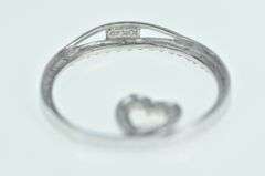 10K White Gold Diamond Circle Heart Love Symbol Pendant
