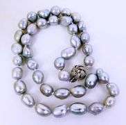 Silver Gray Baroque Pearl Necklace