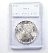 1923 Peace Silver Dollar MS64 PCGS Rattler