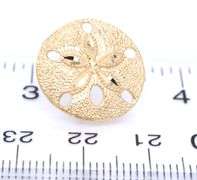 14kt Yellow gold Sand dollar stud earrings