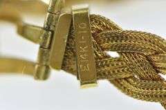Gold Filled Vintage Woven Braid Mesh Chain Buckle Bracelet