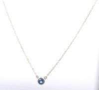 Tiffany & Co Elsa Peretti Aquamarine pendant on chain necklace