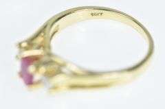 14K Yellow Gold 0.64 Ctw Ruby Diamond Engagement Ring