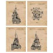 Vintage Sleeping Beauty Castle Patent Prints Set