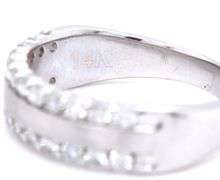 14kt White gold double row satin diamond band