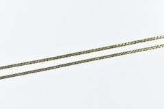 14K Yellow Gold 1.3mm Pressed Square Flat Box Chain Necklace