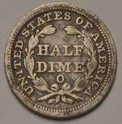1853-O Seated Liberty Half Dime, Circulated.