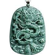 Certified Burmese Jade Dragon Pendant Necklace Grade A Untreated