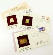6 First Day Issues with 22K Gold Replica Stamps