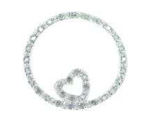 10K White Gold Diamond Circle Heart Love Symbol Pendant