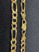 22k Yellow Gold Plated Men's 6.5mm Solid .925 Sterling Silver Flat Figaro Chain Link Italy Bracelet 