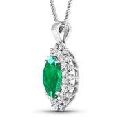 Amazing 3 Ct Natural Emerald & Diamond Pendant