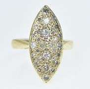 18K Yellow Gold 0.43 Ctw Marquise Diamond Navette Cluster Ring