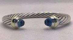 STUNNING SILVER &14K WHITE GOLD “DAVID YURMAN “ BANGLE BRACELET