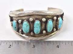 Turquoise Cuff Bracelet in Sterling Silver