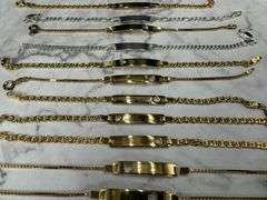 Sterling Silver 925 Child Baby ID Bracelets Vaious Styles & Sizes Lot of 16