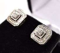Diamond Earrings in Sterling Silver