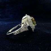 Dazzling 3.5 Ct VVs1 Golden Amber Green Lab Diamond Ring