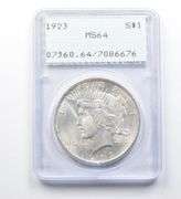 1923 Peace Silver Dollar MS64 PCGS Rattler