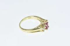 14K Yellow Gold 0.64 Ctw Ruby Diamond Engagement Ring
