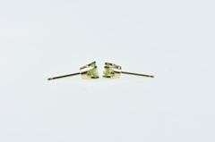 14K Yellow Gold Round Peridot Solitaire Vintage Earrings