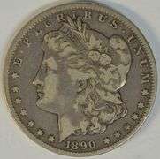 Handsome 1890-CC Morgan Silver Dollar in upper end circ