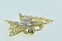 14K Yellow Gold Filigree Butterfly Change Beauty Symbol Pendant