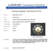 Perfect Southsea Crème Pearl 18k White Gold Ring surrounded by Diamonds