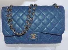 CHANEL Classic Iridescent Caviar Quilted Jumbo Double Flap Bag W/ Box & Card