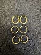 10k Yellow Gold Earring Set 13mm 3 Pair Set