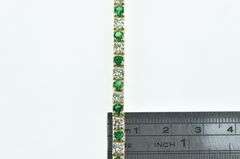 14K Yellow Gold 6.50 Ctw Emerald VS Diamond Tennis Bracelet