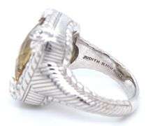 Judith Ripka 925 sterling silver Emerald cut Citrine ring