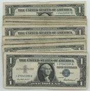 Great lot of 30 Series of 1957 $1 Silver Certificate STAR notes