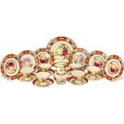 Rare 24kt Gold Vintage Rose Garden Tea Set