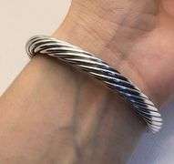 STUNNING SILVER &14K WHITE GOLD “DAVID YURMAN “ BANGLE BRACELET