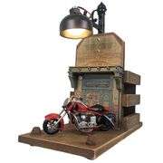 Retro Handcrafted Motorcycle Lamp and Pen Holder