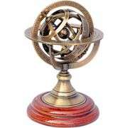 Antique Brass Armillary Sphere Globe Clock